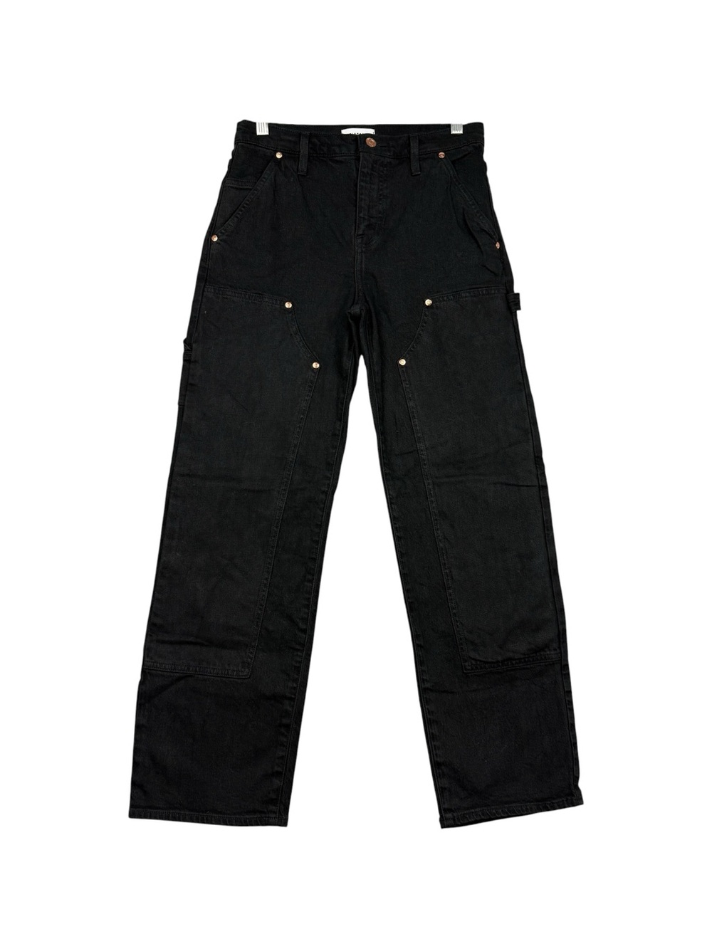 Anthropologie Pistola Lexi Barrel Bowed Carpenter Black Jeans - Picture 3 of 6